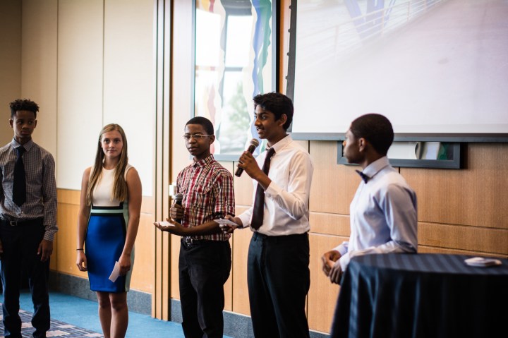 Dark Blue Team Presenting